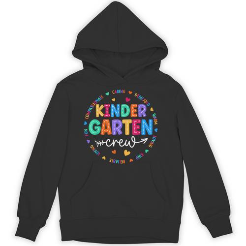 Kindergarten Crew Back To School Kindergarten Teacher Kids Unisex Hoodie - teacherstshirts.com CA