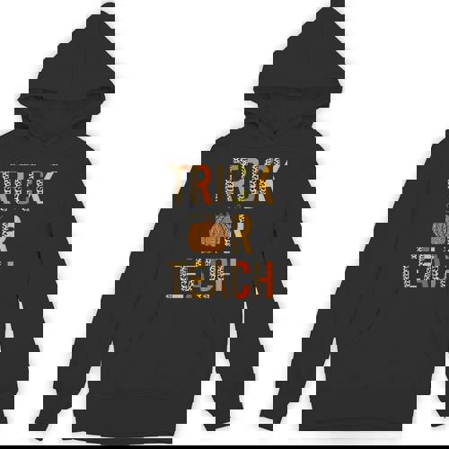 Leopard Trick Or Teach Halloween Teacher Costume Women Unisex Hoodie - teacherstshirts.com