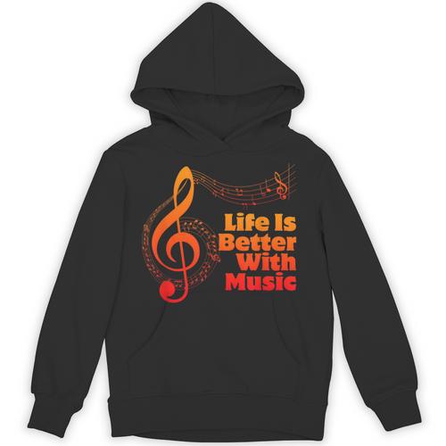 Life Is Better With Music Theory Musician Teacher Notes Clef Unisex Hoodie - teacherstshirts.com UK