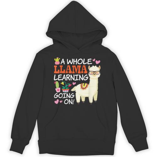 Llama Learning T Shirt Teachers Students Alpaca Lovers Unisex Hoodie - teacherstshirts.com CA