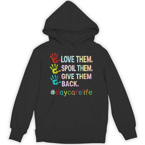 Love Daycare Provider Childcare Teacher Tie Dye Unisex Hoodie - teacherstshirts.com AU
