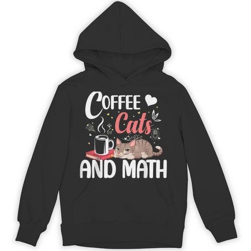 I Love Math Cats And Coffee Heart Mathematics Teacher Unisex Hoodie - teacherstshirts.com CA