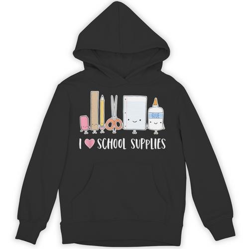 I Love School Supplies Teacher Shirt Unisex Hoodie - teacherstshirts.com AU