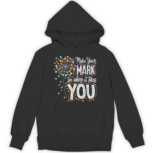 Make Your Mark Dandelion Happy Dot Day Shirts Teacher Kids Unisex Hoodie - teacherstshirts.com UK