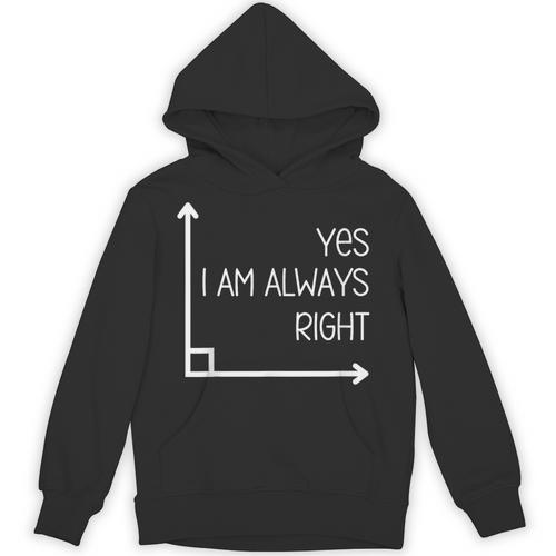 Math Teacher Geometry Angle Pun I'm Yes Always Right Unisex Hoodie - teacherstshirts.com DE