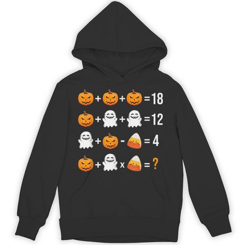 Math Teacher Halloween Equation Pumpkin Ghost Candy Corn Unisex Hoodie - teacherstshirts.com
