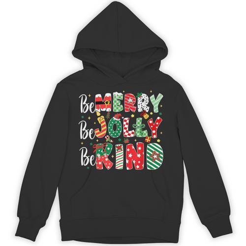 Be Merry Be Jolly Be Kind Merry Christmas Teacher Xmas PJs Unisex Hoodie - teacherstshirts.com