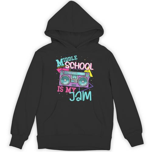 Middle School Is My Jam Cute Teacher Shirt 80's 90's Styl Unisex Hoodie - teacherstshirts.com AU