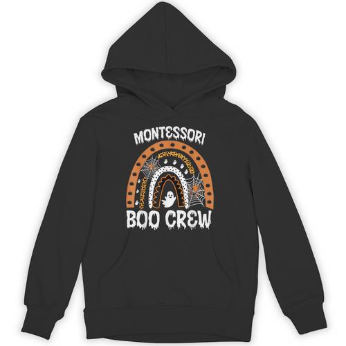Montessori Teacher Halloween Boo Rainbow Leopard Halloween Unisex Hoodie - teacherstshirts.com