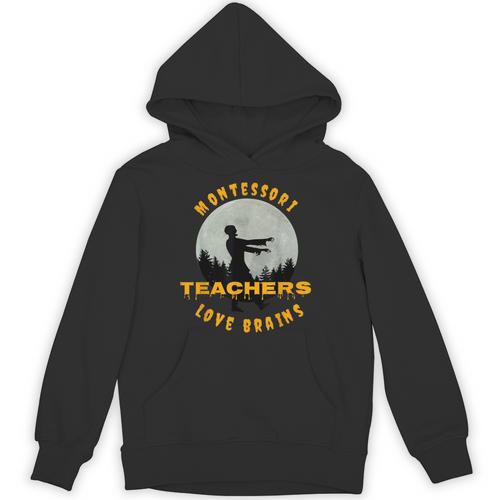 Montessori Teachers Love Brains Halloween Novelty Men Women Unisex Hoodie - teacherstshirts.com DE