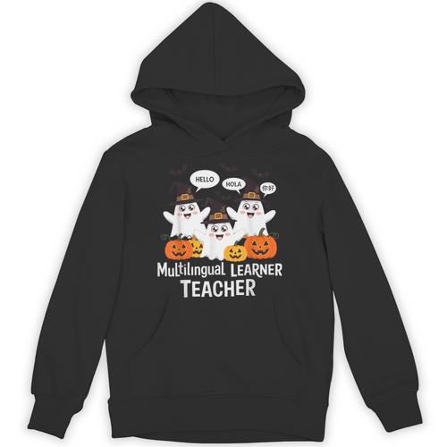 Multilingual Learner Teacher Spooky Halloween ESL Teacher Unisex Hoodie - teacherstshirts.com AU