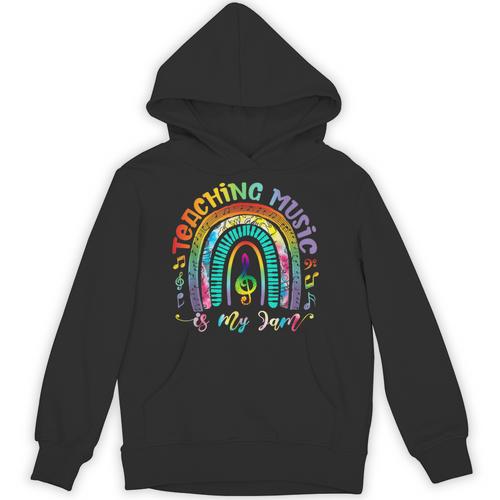Musical Teacher Teaching Music Is My Jam Rainbow Tie Dye Unisex Hoodie - teacherstshirts.com