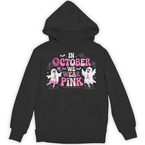 In October We Wear Pink Ballet Ghost Teacher Breast Cancer Unisex Hoodie - teacherstshirts.com DE