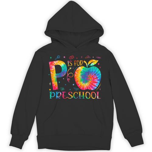 P Is For Preschool Tie Dye Back To School Teacher Men Women Girls Kids Unisex Hoodie - teacherstshirts.com AU