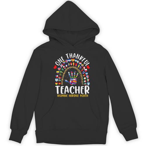 Hispanic Heritage Month One Thankful Teacher Rainbow Unisex Hoodie - teacherstshirts.com AU