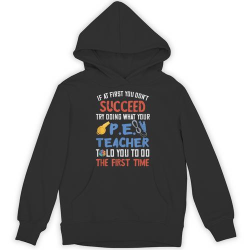 PE Teacher Succeed Sport Teacher School Fitness Gym Class Men Women Unisex Hoodie - teacherstshirts.com UK