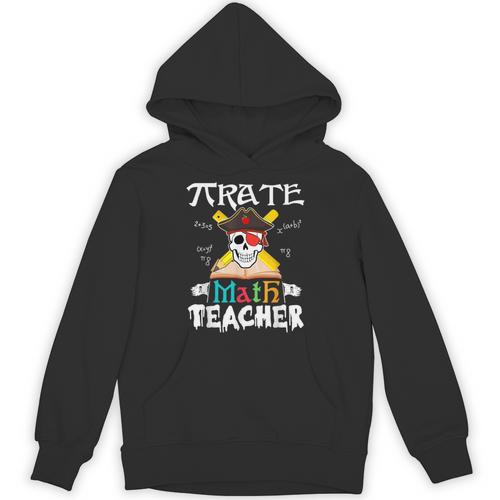 Pirate Math Teacher Skull Pirate Halloween Costume Unisex Hoodie - teacherstshirts.com UK
