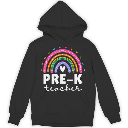Pre-K Teacher Cute Pre Kindergarten For Teachers Rainbow For Men Women Kids Unisex Hoodie - teacherstshirts.com CA