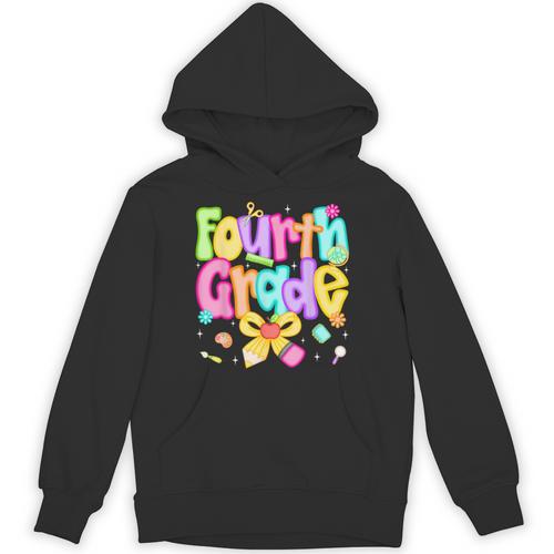 Preppy Fourth Grade Back To School 4th Grade Teacher Girls Unisex Hoodie - teacherstshirts.com CA