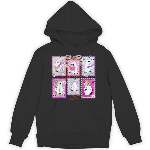 Preppy Spooky Teacher Halloween Ghost Coquette Bow Autumn Unisex Hoodie - teacherstshirts.com DE