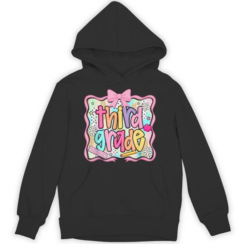 Preppy Third Grade Back To School Teacher Girl Kid Unisex Hoodie - teacherstshirts.com CA