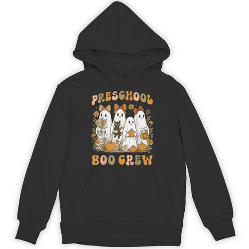 Preschool Boo Crew Teacher Kids Halloween Ghost Cat Pumpkin Unisex Hoodie - teacherstshirts.com