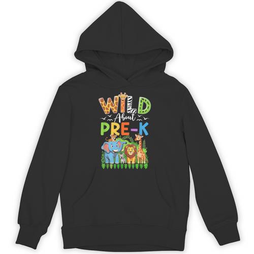 Preschool Teacher Kids Back To School Wild About Pre-K Unisex Hoodie - teacherstshirts.com AU