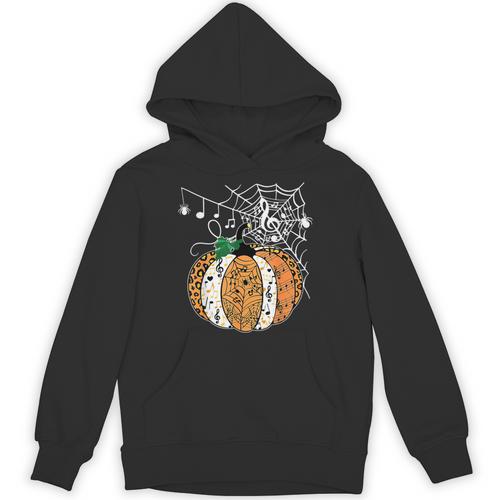 Pumpkin Music Teacher Halloween Fall Music Notes Autumn Unisex Hoodie - teacherstshirts.com AU