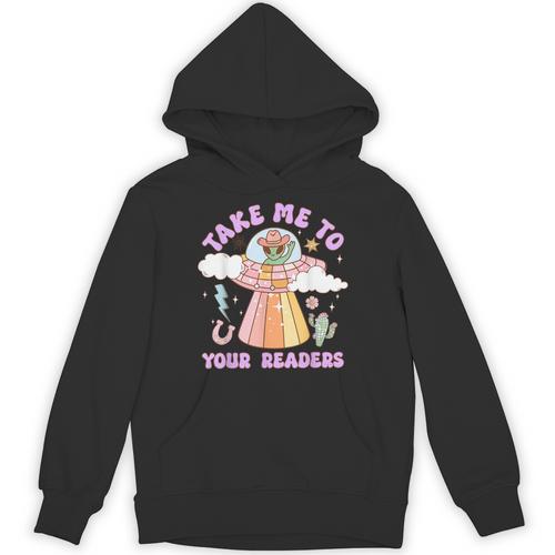 Take Me To Your Readers Alien Teacher Halloween Literacy Unisex Hoodie - teacherstshirts.com