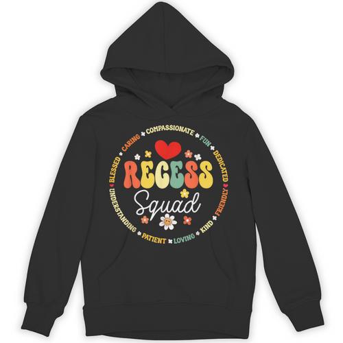 Recess Squad Crew Teachers Students Monitor Back To School Unisex Hoodie - teacherstshirts.com UK