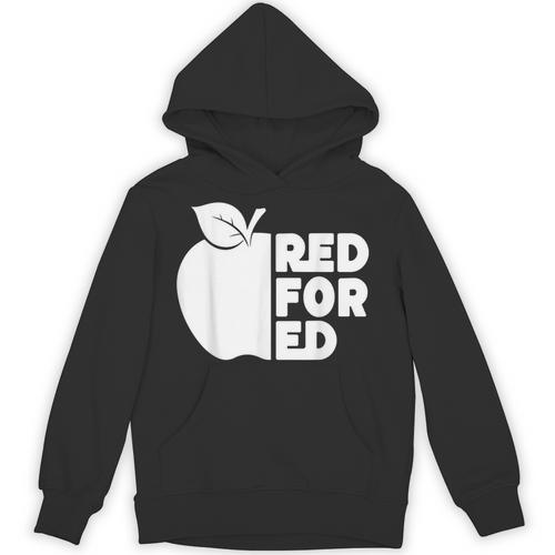 Red For Ed Teacher Support Public Education For Men Women Kids Unisex Hoodie - teacherstshirts.com CA