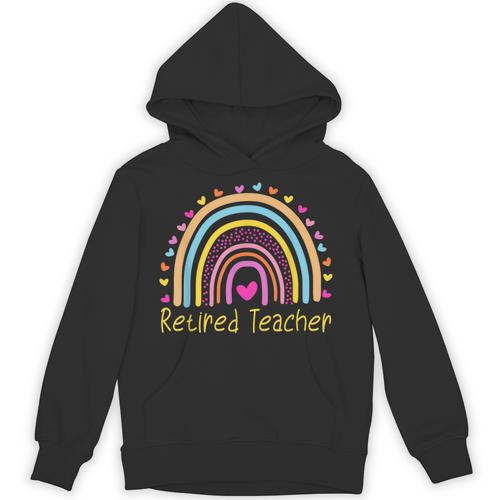 Retired Teacher Rainbow Unisex Hoodie - teacherstshirts.com AU