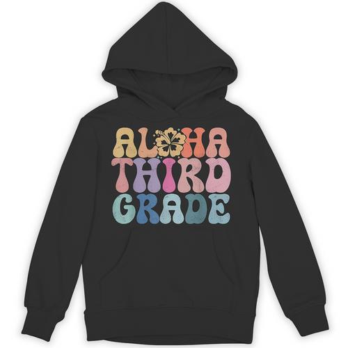Retro Aloha Third Grade Teacher Summer Vacation Beach Hawaii Unisex Hoodie - teacherstshirts.com