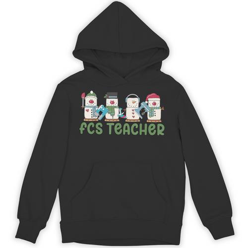 Retro Christmas Snowman FCS Teacher Family Consumer Science Unisex Hoodie - teacherstshirts.com UK
