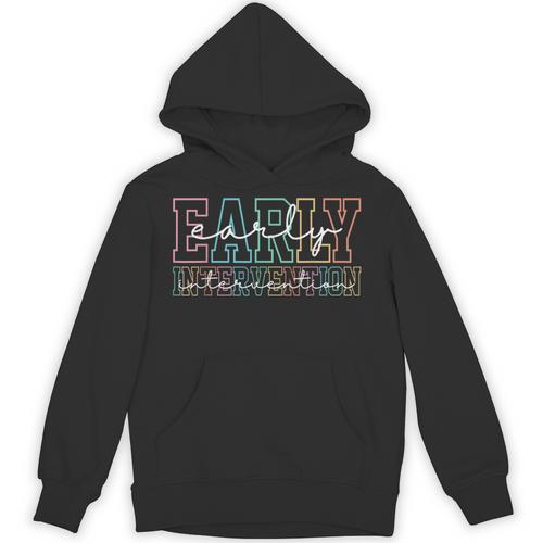 Retro Early Intervention Teacher Intervention Specialist Unisex Hoodie - teacherstshirts.com UK
