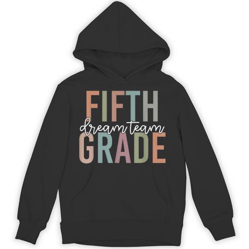 Retro Fifth Grade Dream Team Groovy Teacher Back To School Men Women Girls Kids Unisex Hoodie - teacherstshirts.com