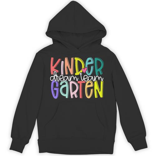 Retro Kindergarten Dream Team Back To School Teacher Kids Unisex Hoodie - teacherstshirts.com