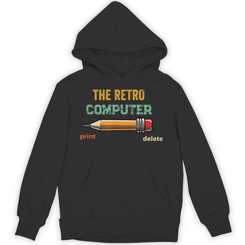 Retro Old-School Computer Pencil Tech Teacher Unisex Hoodie - teacherstshirts.com AU