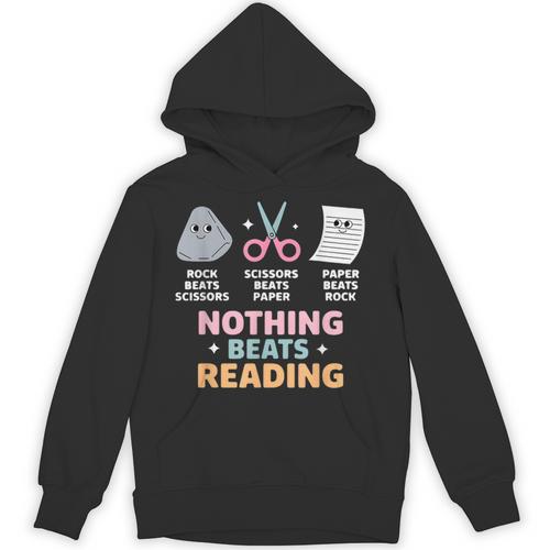 Rock Paper Scissors Teacher Librarian Nothing Beats Reading Unisex Hoodie - teacherstshirts.com DE