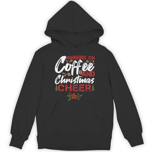 Running On Coffee And Christmas Cheer Lover Teacher For Men Women Kids Unisex Hoodie - teacherstshirts.com UK