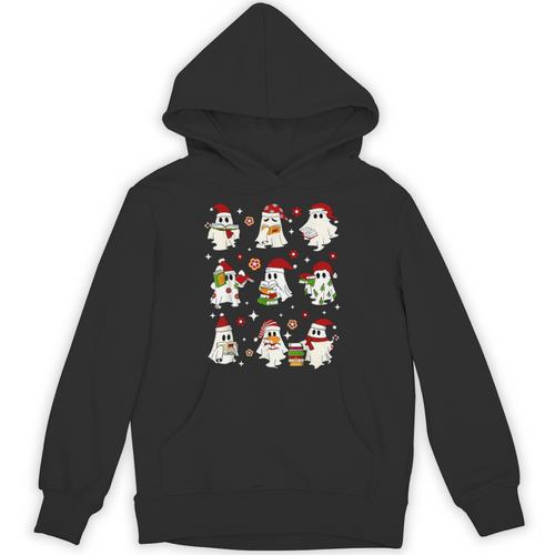 Santa Ghost Reading Books Christmas Library Teacher Unisex Hoodie - teacherstshirts.com UK