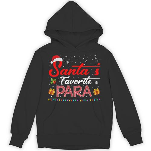 Santa's Favorite Para Christmas Paraprofessional Teacher Unisex Hoodie - teacherstshirts.com AU