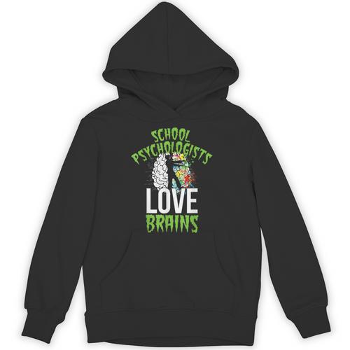 School Psychologists Love Brains Halloween Teacher Counselor Unisex Hoodie - teacherstshirts.com DE