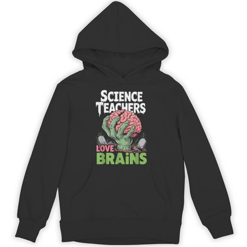 Science Teachers Love Brains Shirt Men Women Halloween Unisex Hoodie - teacherstshirts.com DE