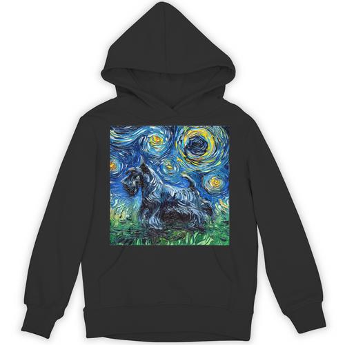 Scottish Terrier Starry Night Scotty Dog Art By Aja Unisex Hoodie - Bostonterriersmerch.com