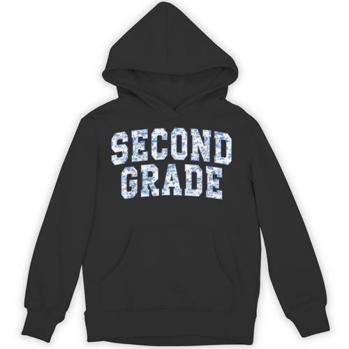 Second Grade Floral Blue Back To School 2nd Grade Teacher Unisex Hoodie - teacherstshirts.com AU