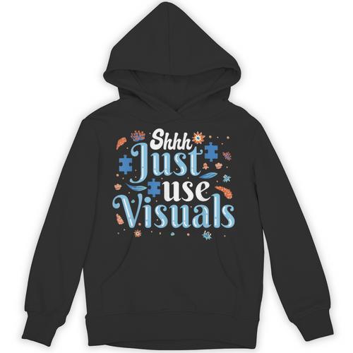 Shhh Just Use Visuals SPED Special Education Teacher Men Women Unisex Hoodie - teacherstshirts.com AU