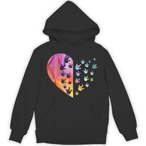Sign Language Heart ASL For Deaf Teacher Unisex Hoodie - teacherstshirts.com