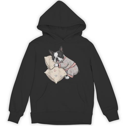 Sleepy Boston Terrier Pajama Men Women Kids Unisex Hoodie - Bostonterriersmerch.com CA