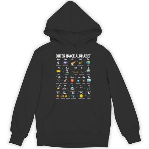 Space Alphabet Galaxy Astronaut Planets Student Teacher Unisex Hoodie - teacherstshirts.com CA